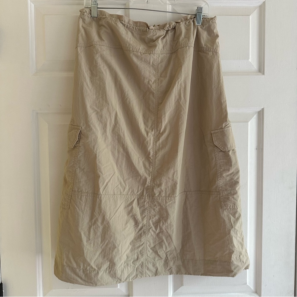 Old Navy High-Waisted Utility Midi Skirt Khaki Tan Women’s Size Large Outdoors - Picture 6 of 9